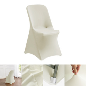 Coprisedie per sedie da banchetto Stretch per feste bianche per matrimonio in Spandex pieghevole - Product Image 6