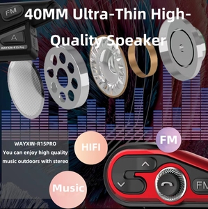 R15 Pro รถจักรยานยนต์หมวกกันน็อค BT อินเตอร์คอมชุดหูฟังสากลจับคู่วิทยุ FM - Product Image 4