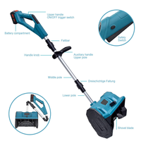 Soplador de Nieve Eléctrico Portátil de 21V con Batería, Plegable, de Empuje Manual, Máquina Quitanieves Inalámbrica, Pala Quitanieves