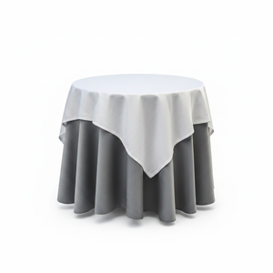 Mantel de Tela Satén Blanco de 100x100cm, 50/50 Poliéster-Algodón, B2B - Product Image 2