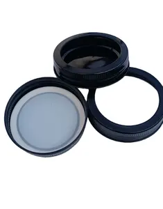 Wholesale High Quality 70mm/86mm/87mm black aluminium wide mouth mason jar lids flip cap