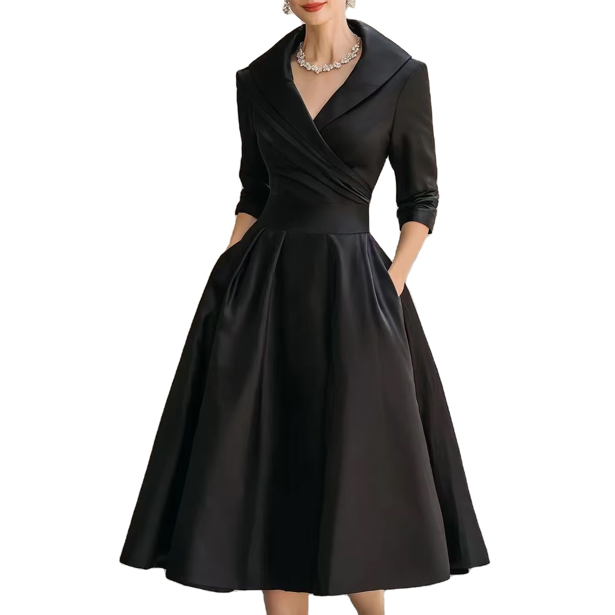 Ladies Slim Official Dress - Elegant Pencil Midi Style