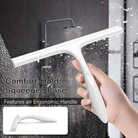 Raclette en silicone et plastique durable pour le nettoyage des fenêtres, miroirs de salle de bain et automobiles, crochet inclus