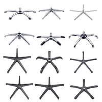 Pièces de mobilier Accessoires Base pivotante en aluminium chromé pour chaise de bureau Base étoile 250mm 270mm 350mm Base en nylon