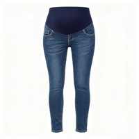 Jean de maternité taille haute pour femme, coupe skinny, en denim extensible, style décontracté pour tous les jours