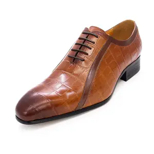 New product hot sale British fashion pointed toe lace-up men's leather shoes