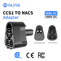 Adaptateur de charge rapide CC CCS1 vers NACS certifié CSA OLINK 300A 1000V pour Tesla Model S 3 X Y aux stations de charge CCS1