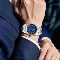 Montre unique pour homme en argent, bracelet en quartz, calendrier lumineux, simple, décontractée, montre exclusive pour homme en acier inoxydable