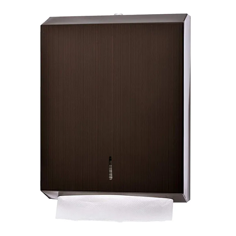 Groothandel Hotel Rvs Z Vouw Muur Mount Wc Brons Servet Papieren Handdoek Dispenser Tissuehouder