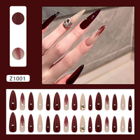 Uñas Postizas de Diseño Nuevo, Forma Almendrada Ovalada, con Diamantes, Precio de Fábrica, Venta al Por Mayor