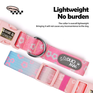 Recycled Eco Friendly Nylon <strong>Dog</strong> <strong>Collar</strong> Rainbow Bright Colors Adjustable Pet <strong>Collar</strong> Leash Set 3 Colors in Stock - Product Image 5
