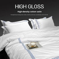 Parure de lit de luxe 5 étoiles pour hôtel, 100 % coton blanc, service OEM ODM, taille personnalisée pour villa et gîte