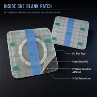 Patch vierge en film PU pour points d'acupuncture, sans médicament, étanche, pour usage corporel et ombilical