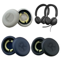 Coussinets d'oreille de remplacement avec tissu en maille respirante et mousse, coussinets doux pour Jabra Elite 45H / Evolve2 65 / Evolve 2 40MS