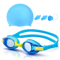 Ensemble de lunettes de natation pour enfants avec bonnet de bain en silicone, kit d'équipement de natation anti-buée et étanche pour enfants