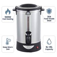 Chauffe-eau électrique en acier inoxydable extra large de 30 L, distributeur d'eau chaude commercial pour hôtel, restaurant, cantine