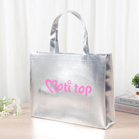 Sac fourre-tout métallique non tissé DLBZ avec logo personnalisé, sac de shopping réutilisable brillant or et argent laminé, cadeau de luxe en gros