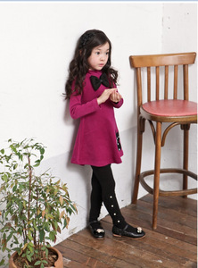 Venta al por Mayor de Ropa Infantil, Vestido Casual de Manga Larga con Lazo para Niñas, de Fábrica China - Product Image 3