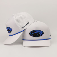 Topi Pemancing 5 Panel Berbahan Karet dengan Lubang Laser Cut, Topi Baseball Custom Berlubang untuk Pria