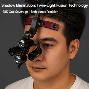 Lup gigi ringan, Set lengkap 6X 3,5X2,5 X prismatis dengan pencahayaan LED nirkabel untuk operasi Dental waktu lama - Product Image 2