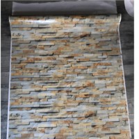 Panneau mural en PVC effet marbre brillant, revêtement UV, imperméable, revêtement mural intérieur moderne de couleur dorée, 5 ans