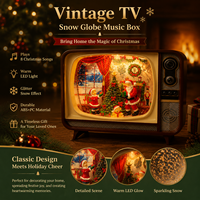 Lampe musicale TV, globe à neige, lanterne à eau, lumière LED, alimentée par piles, cadeaux pour décorations de Noël