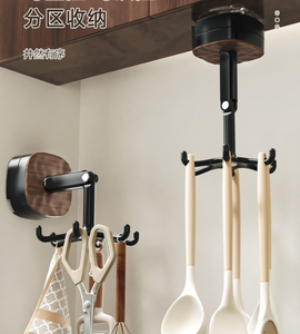 Gancio <span class=keywords><strong>da</strong></span> cucina con ventosa e 6 ganci, rotazione a 360° °   Supporto Girevole <span class=keywords><strong>da</strong></span> <span class=keywords><strong>Parete</strong></span> per Pentole, Padelle, Spatole, Asciugamani - Product Image 5