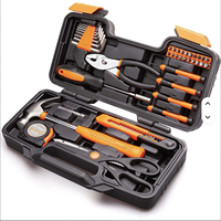 Juego de Herramientas Combinadas para el Hogar de 39 Piezas, Caja de Herramientas Manual, Caja de Plástico, Acero al Carbono, Uso Manual, Uso Doméstico, OEM, 3 Años de Garantía