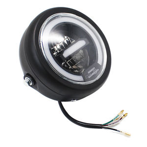 <span class=keywords><strong>Phare</strong></span> <span class=keywords><strong>rond</strong></span> LED <span class=keywords><strong>Vintage</strong></span> pour motos, feux de vélo de course, personnalisé, 6.5 pouces, avec support - Product Image 5