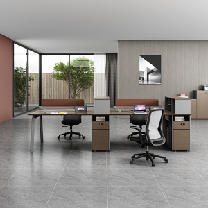 Nhà Máy Bán Buôn Văn Phòng Phân Vùng Bàn Nhân Viên Bảng Tủ Máy Trạm Tối Giản 2 Người Hiện Đại Văn Phòng Bảng - Product Image 4