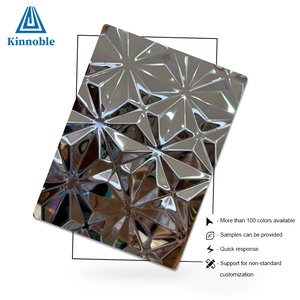 กระเพื่อมแผ่นสแตนเลสพิมพ์ลายคลื่นน้ำกระจกสีฟ้าชุด300งานดัดแผ่นเหล็กติดผนังดีไซน์แบบแฟชั่น - Product Image 5