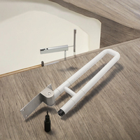 Barre d'appui pliable PinGer en nylon et alliage d'aluminium de 750 mm avec ventouse antidérapante, garantie 2 ans, pour personnes âgées et handicapées, pour toilettes