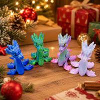 Mini dragon de mer imprimé en 3D, modèle multicolore avec yeux réalistes, figurine à dégradé laser