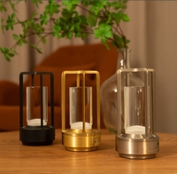 Lampe de table moderne à LED à commande tactile rechargeable à vente chaude Garantie d'un an Couleur réglable pour bureau de café de bar d'hôtel