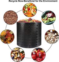 Composteur extérieur carré extensible en plastique, montage facile, grande capacité, création rapide de la terre, bac à compost de 220 gallons, utilisation pendant 1 an