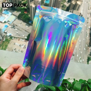 การพิมพ์ที่กำหนดเองพลาสติกผนึกอลูมิเนียมฟอยล์ Mylar Ziplock บรรจุถุงโฮโลแกรม - Product Image 2