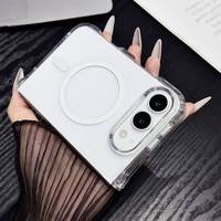 Étui de luxe transparent antichoc en TPU+PC avec aimant anti-chute pour iPhone 18 Fold et 18 Ultra pliable