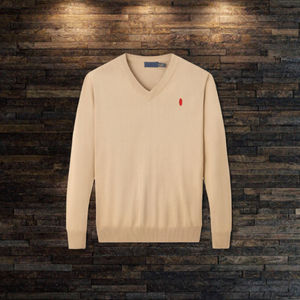 Maglione Invernale da Uomo in <span class=keywords><strong>Cotone</strong></span> con <span class=keywords><strong>Scollo</strong></span> a <span class=keywords><strong>V</strong></span>, Maniche Lunghe, Casual, Anti-Pilling, in Lana/Cashmere, Lavorato a <span class=keywords><strong>Maglia</strong></span>, Tinta Unita con Logo Frontale, Sottile - Product Image 3