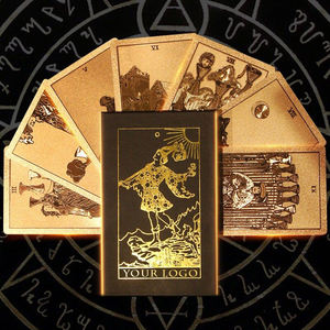 <span class=keywords><strong>Tarot</strong></span> 2,75x4,75 pouces OEM Inspire Espanol Oracle Card Gold Gilt Deck Box oracle Boîte de cartes personnalisée avec livret - Product Image 6