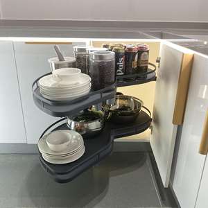 ארון פינתי מודרני בעיצוב פשוט עם פתיחה מלאה משלושה צדדים, מדף אחסון כלים ותבלינים למטבח ולחדר אמבטיה, דגם מפלצת קטנה, נשלף בצורת עב\\\"מ - Product Image 4