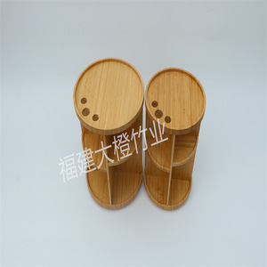 Bamboo <b>Rotating</b> <b>Spice</b> <b>Rack</b> FJDC47 Multifunction Home Storage With Lid For Kitchen Use - Product Image 1