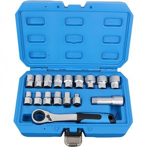 17 Piece Through Hole <b>Ratchet</b> <b>Socket</b> Wrench Set 1/2 In Hex Drive Chromium Vanadium Steel For Auto And Home Repair - Product Image 5