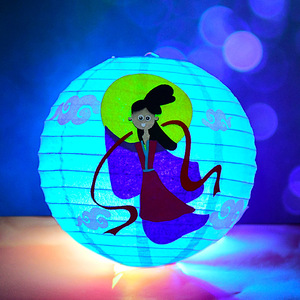 Đèn Giấy Trung Thu Cho Tiệc Halloween, Đèn Lồng Treo Trang Trí Thủ Công, Hình Tròn, Có Đèn <span class=keywords><strong>Led</strong></span> Hình Bí Ngô - Product Image 5