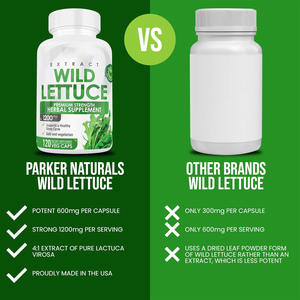 OEM kapsul selada liar alami canggih 60 suplemen <span class=keywords><strong>Herbal</strong></span> 1200mg suplemen energi Label pribadi mendukung tidur - Product Image 5