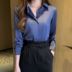 Camicia da <span class=keywords><strong>Donna</strong></span> in <span class=keywords><strong>Seta</strong></span> a Maniche Lunghe Blusa da Ufficio in Raso di <span class=keywords><strong>Seta</strong></span> Top Taglie Forti Camicette e <span class=keywords><strong>Camicie</strong></span> da <span class=keywords><strong>Donna</strong></span> - Product Image 3