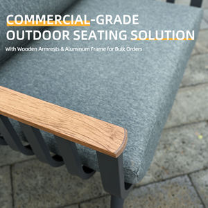 ألومنيوم حديث مع مساند خشبية بمقعد فردي مزدوج وثلاثي للمنتزهات - Product Image 3