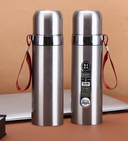 Botol Termos Vakum 500ml, Botol Air Terisolasi Baja Tahan Karat 304 Dengan Tali Gantungan, Flask Termal Portabel Untuk Perjalanan Luar Ruangan