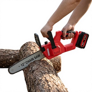 Scie à chaîne sans fil de 12 pouces, sans balais, alimentée par batterie, pour la coupe du bois, la taille des arbres, bricolage professionnel - Product Image 1