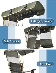 Outdoor Garden UPF 50+ <b>Canopy</b> Folding <b>Chair</b> OEM Supply Solutions <b>Camping</b> Beach <b>Chair</b> with <b>Canopy</b> - Product Image 2