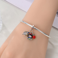 Fabricant de gros cuivre plaqué argent licorne princesse Clown grande roue pendentif Bracelet mode Zircon pour breloques